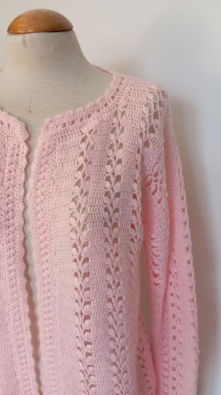 Chaqueta vintage rosa lanita.