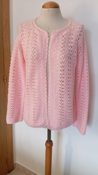 Chaqueta vintage rosa lanita.