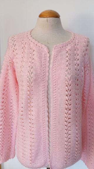 Chaqueta vintage rosa lanita.