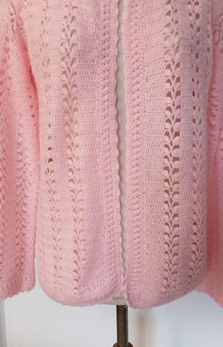Chaqueta vintage rosa lanita.