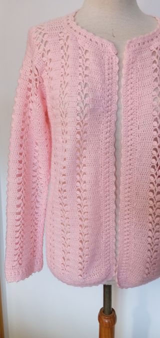 Chaqueta vintage rosa lanita.