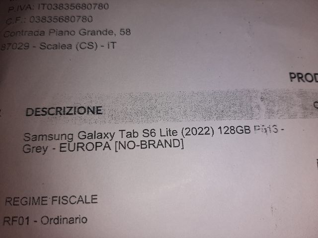 Tablet samsung s6 lite con pen nuovo garanzia