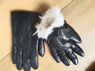 Guantes cuero forrados con pelo