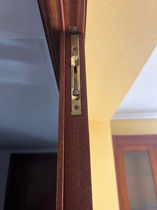 Puertas dobles de madera con cristal 