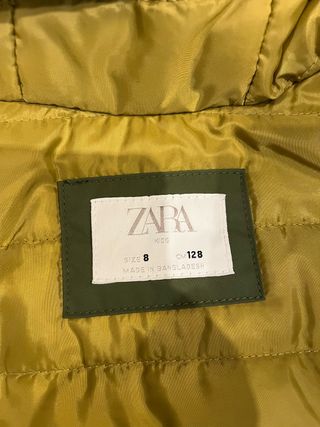 Parka con forro desmontable verde niño 8 años Zara