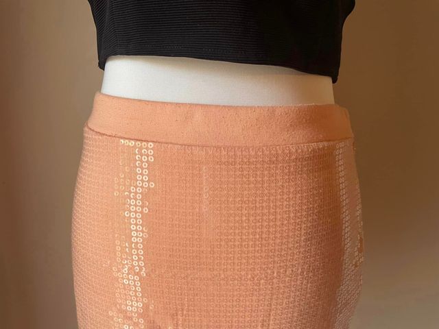 Gonna paillettes rosa salmone H&M Tg S