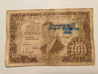 lote de dos billetes de 100 pesetas