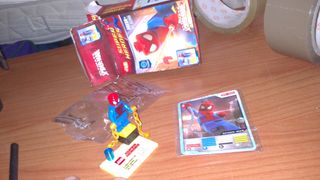 super heroes spiderman lego nuovo scatola rovinata