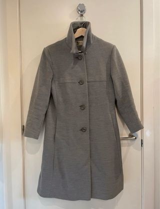 abrigo de lana gris largo