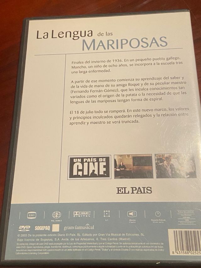 DVD La lengua de las mariposas