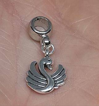 Charm ciondolo simil Pandora cigno silver