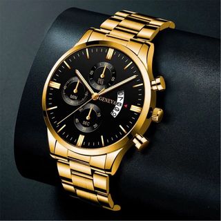 reloj de color oro de acero inoxidable de cuarzo