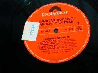 Cánovas, Rodrigo, Adolfo Y Guzmán  LP Vinilo