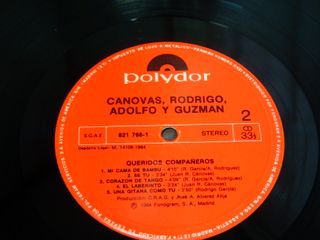 Cánovas, Rodrigo, Adolfo Y Guzmán  LP Vinilo