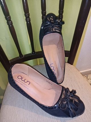 Zapatos negros tacón bajo