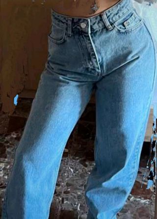 Pantalon vaquero ancho pierna recta DENIM