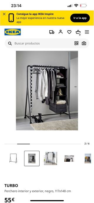 burro ropa ikea como nuevo negro de segunda mano por 40 EUR en