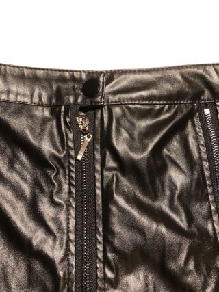 Gonna Midi Nera 3XL ecopelle 3 Cerniere