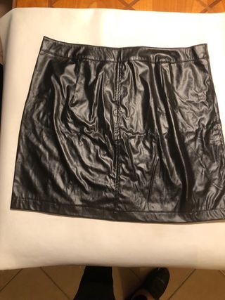 Gonna Midi Nera 3XL ecopelle 3 Cerniere