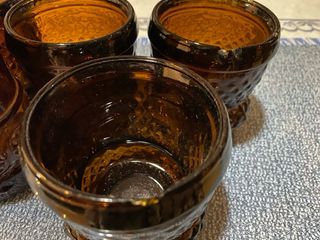 juego de botella y seis vasos muy antiguos