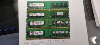 4 MODULOS DE MEMORIA RAM DDR2 1GB - 1,8V