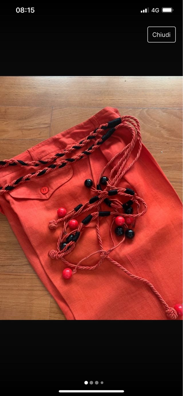 pantaloni estivi con pence in puro lino tg.40