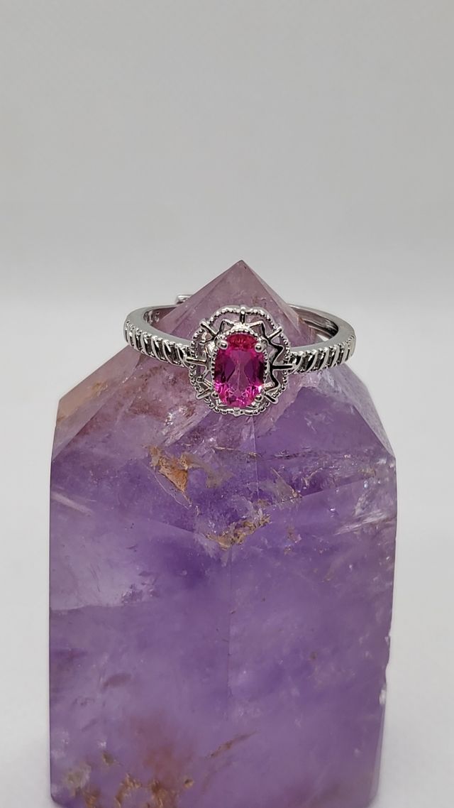 Anello regolabile con Topazio rosa