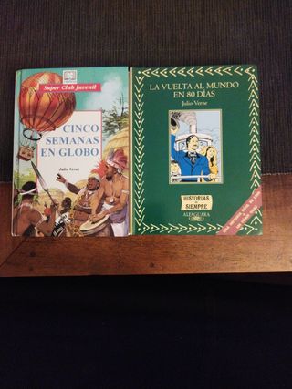 2 libros: 5 SEMANAS EN GLOBO y LA VUELTA AL MUNDO