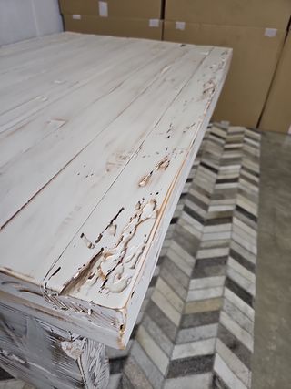 Mesa de centro diseño madera antigua restaurada