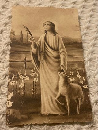 santa agnese romana Ines santino holycard