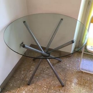 Tavolo rotondo di cristallo 90 cm