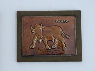TAURO, PLACA VINTAGE PORCELANA