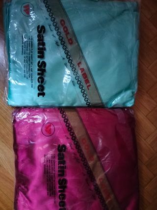 2 Juegos de sábanas de raso cama 150 cm