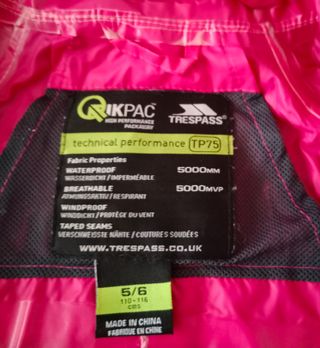 Impermeable niña 5/6 años