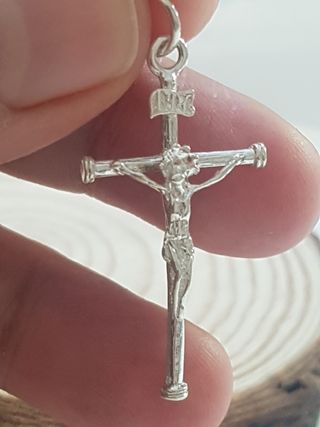 Colgante cruz plata de ley.