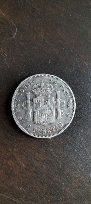 Moneda plata 2 pesetas Alfonso XII