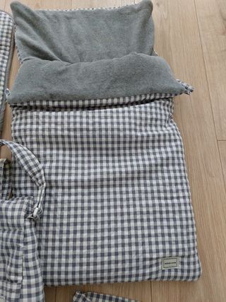 Conjunto Bolso y colchoneta Minicoton vichi gris