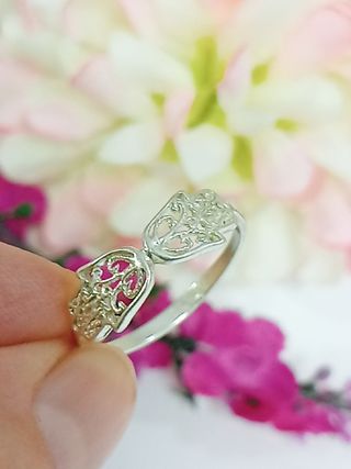 Anillo amuleto mano de Fátima plata de ley
