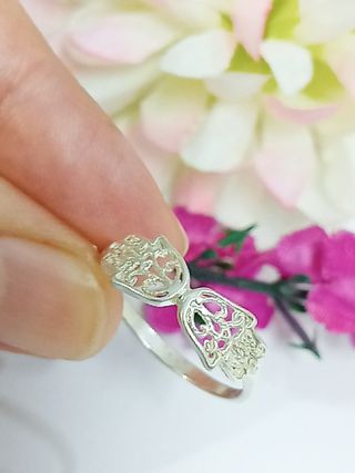 Anillo amuleto mano de Fátima plata de ley