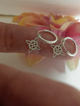 Espléndidos Pendientes Nudo De Bruja Plata 925