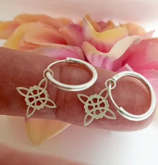 Espléndidos Pendientes Nudo De Bruja Plata 925