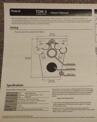Alfombra Roland TDM-3 batería elec.