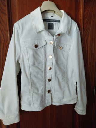 Chaqueta vaquera blanca mujer.
