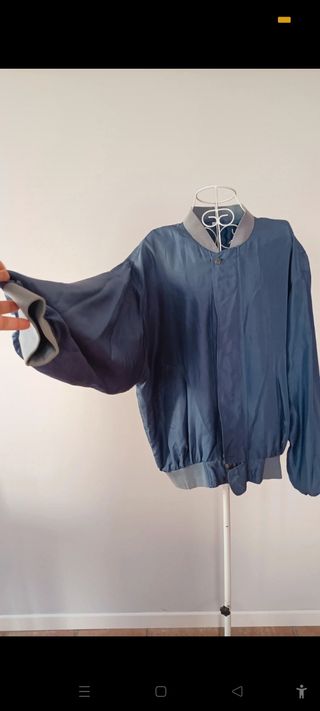 Bomber Vintage di seta, colore blu chiar