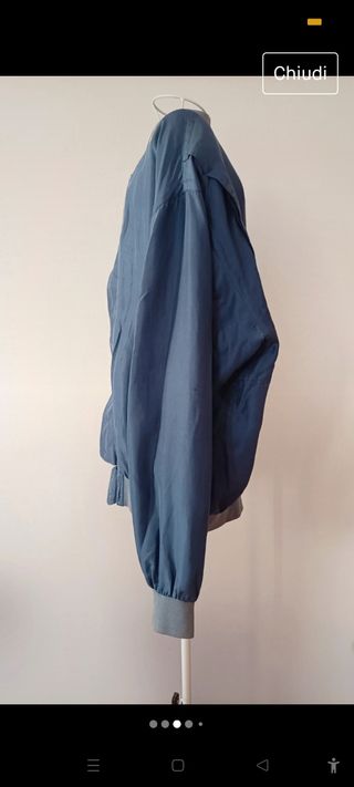 Bomber Vintage di seta, colore blu chiar