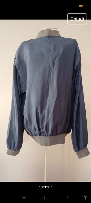 Bomber Vintage di seta, colore blu chiar