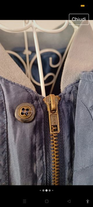 Bomber Vintage di seta, colore blu chiar