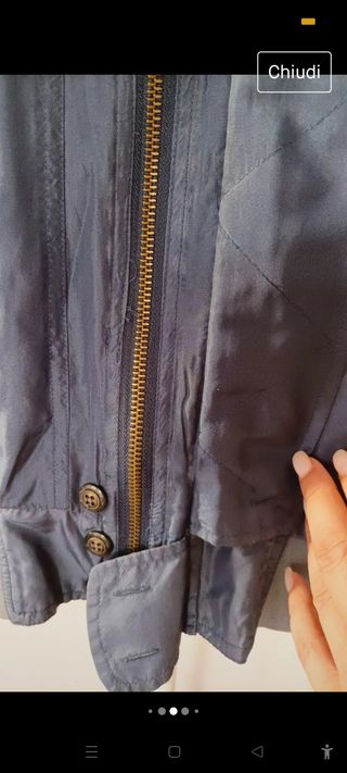 Bomber Vintage di seta, colore blu chiar