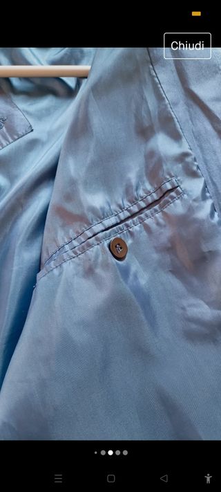 Bomber Vintage di seta, colore blu chiar