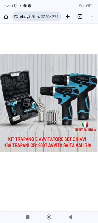 Kit trapano avvitatore